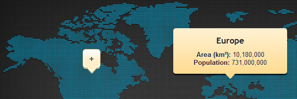 World map tooltips with CSS3 and jQuery